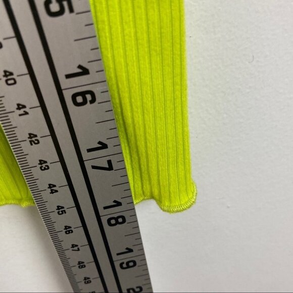 NEW Nordstrom BP Lime Neon Green Lettuce Edge Tank Top Size Small Ribbed Retro S - Picture 12 of 14